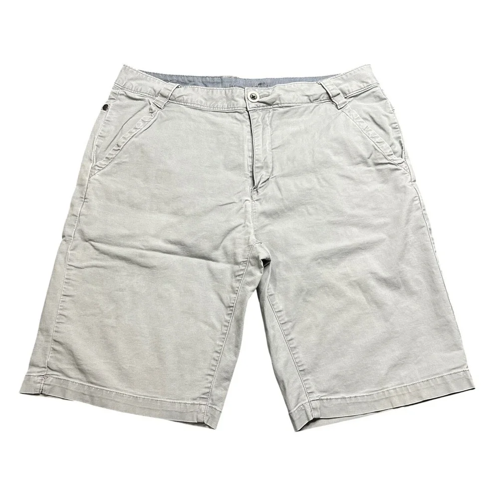 Horny Toad Casual‎ Shorts Men's 34 Gray Ripstop Organic Cotton Stretch Blend